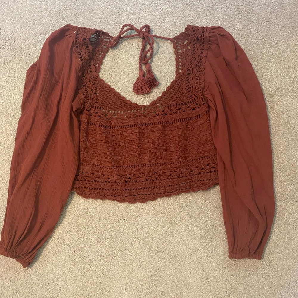 free people boho crochet top!